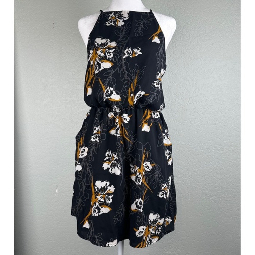 Mossimo Mini Dress Women Sz XS Dark Floral Fairy Grunge Whimsigoth Boho Festival
